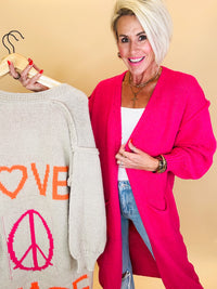 Love peace cardigan