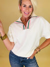 Varsity vibes half zip top