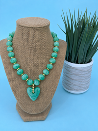 Seafoam heart necklace
