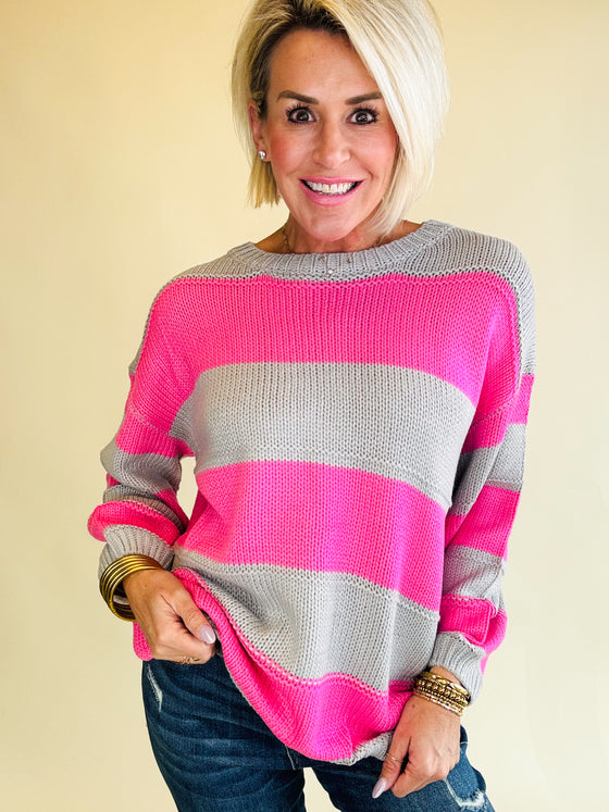 The kadie stripe knit sweater