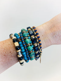 Mixed bead bracelet set/ 2 colors