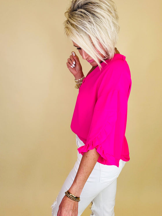 Amy ruffle sleeve top