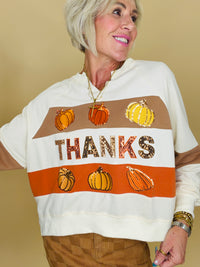 Thanks pumpkin sequin top