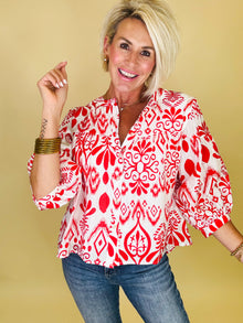  Red, white and chic top