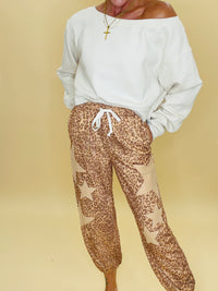 Wild star leopard joggers