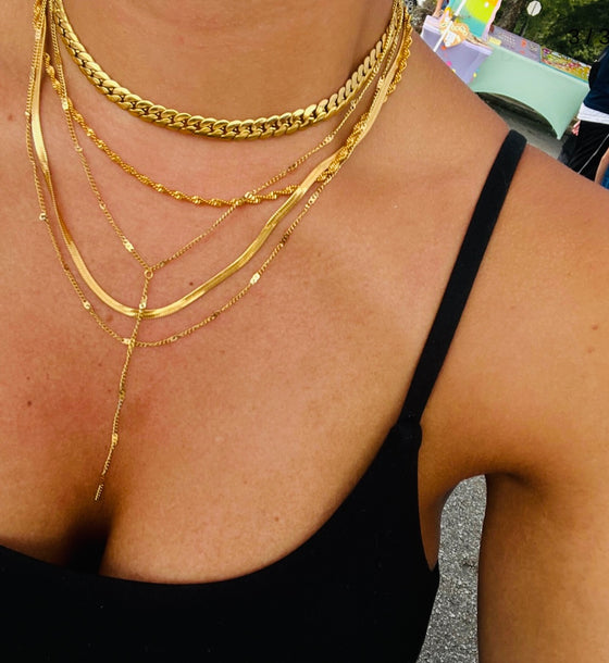 Layered y necklace