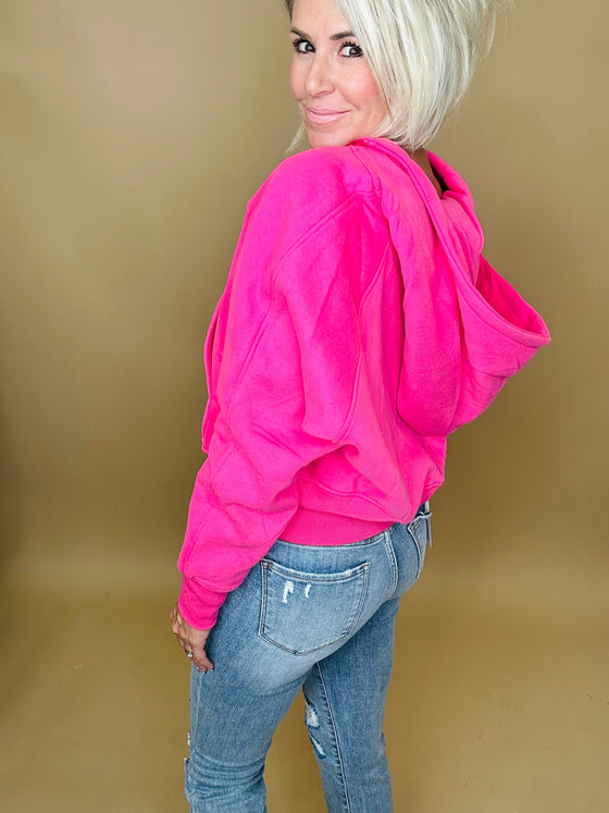 Kenna Hooded Quarter Zip Pullover
