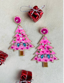  Candy lane christmas tree earrings