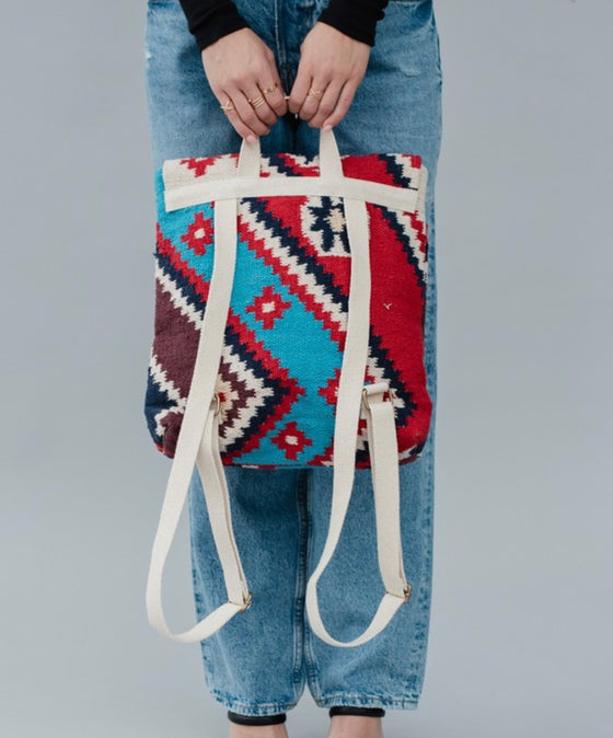 Red aztec backpack