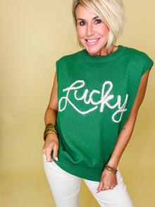  Lucky charm tinsel sweater vest