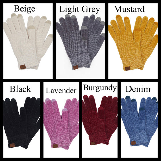 Chenille touch screen gloves