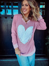 Glitter heart pullover/ adult & youth