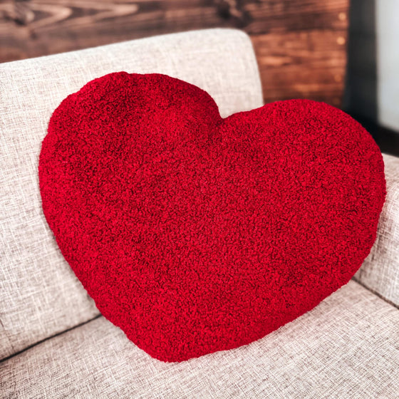 Heart sherpa pillow