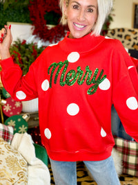 Dola magical merry sequin mock neck