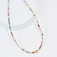  Tiny Gold Heartbeat Necklace : Multi color