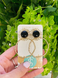 Colorful Sunburst Hoops: Black