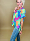 Fall pop of color top