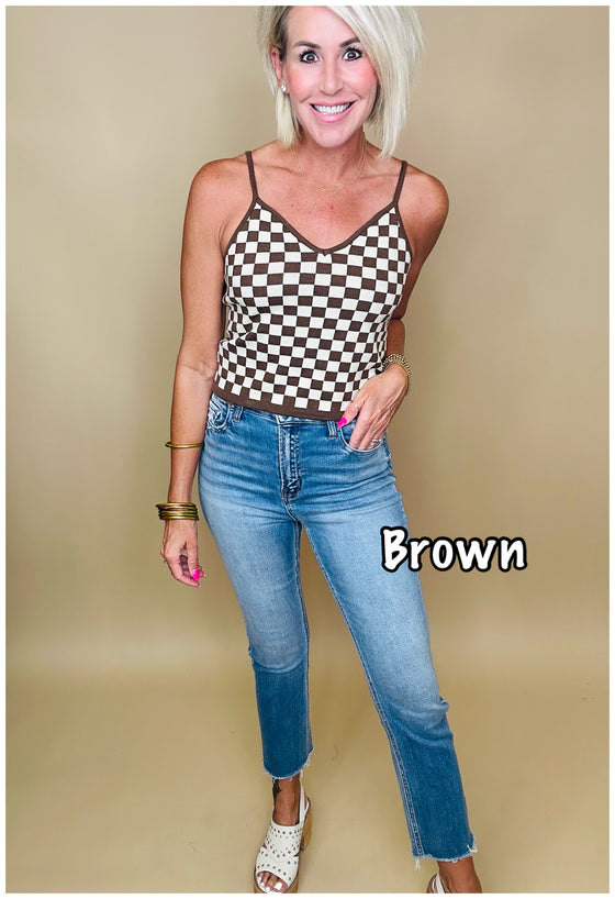 Check Me out Checkered Tank