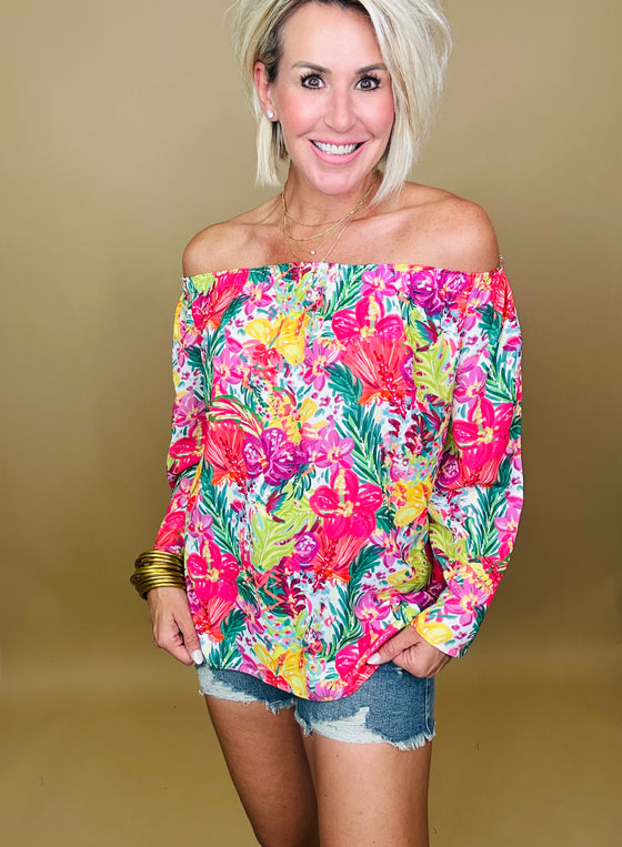 The Rio Floral Off Shoulder Top