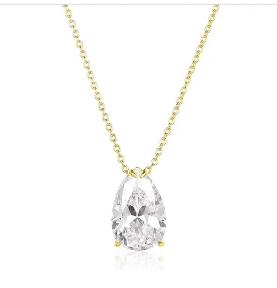 Big Pear CZ Necklace