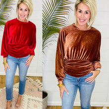  WINE AND DINE VELVET TOP/ AVAILABLE IN 2 COLORS