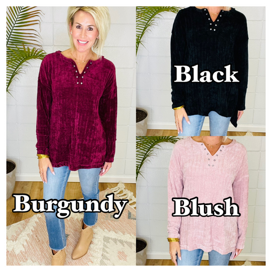 VICTORIA CHENILLE TUNIC/ AVAILABLE IN 3 COLORS