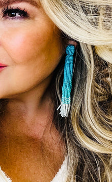  OMBRE' FRINGE BEADED EARRINGS