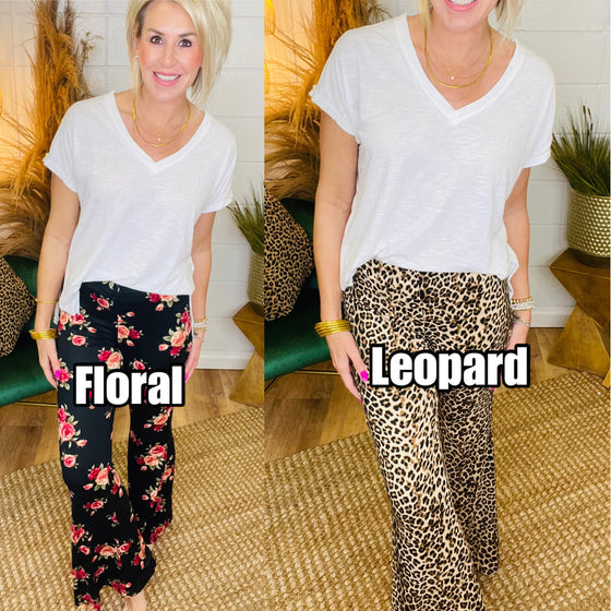 HOME FOR THE HOLIDAYS LOUNGE FLARE PANTS/ AVAILABLE IN 2 COLORS