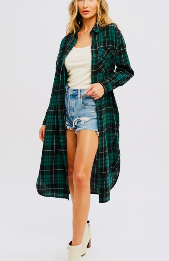 LONG ROAD HOME PLAID TOP/ AVAILABLE IN 3 COLORS