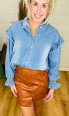 DREAMING IN DENIM TOP/ AVAILABLE IN 2 COLORS