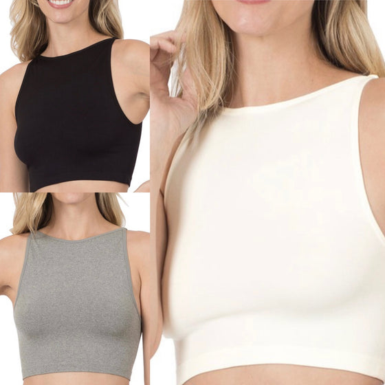THE KATIE SEAMLESS CROPPED TANK/ AVAILABLE IN 3 COLORS