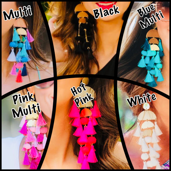 THE CHANDELIER EARRINGS/ AVAILABLE IN 6 COLORS