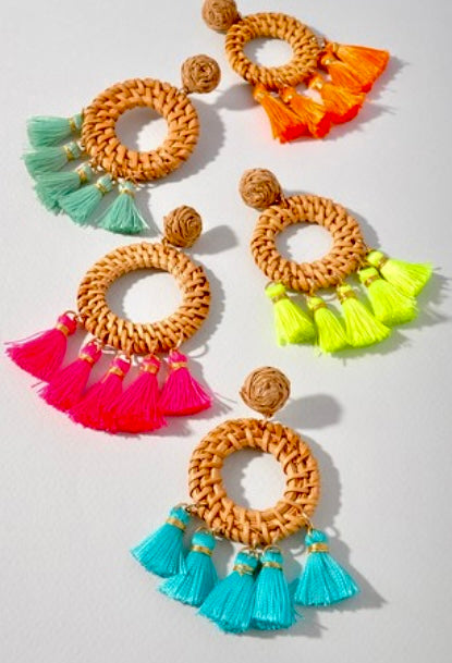 POP OF COLOR TASSEL EARRINGS