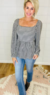 SMITTEN FOR YOU STRIPE TOP/ AVAILABLE IN 3 COLORS