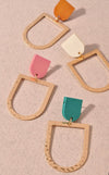 WOODEN CUTOUT DROP EARRINGS
