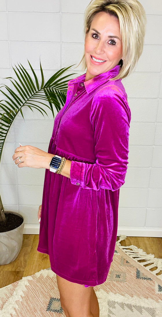 VELVET ON THE VINE DRESS/ AVAILABLE IN 6 COLORS