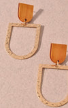 WOODEN CUTOUT DROP EARRINGS