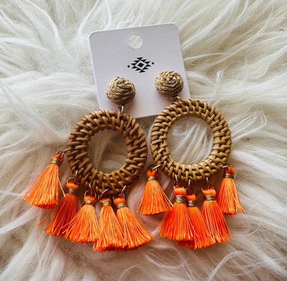 POP OF COLOR TASSEL EARRINGS