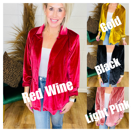 THE NYX VELVET BLAZER/ AVAILABLE IN 4 COLORS