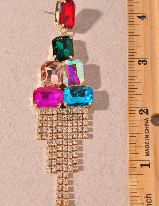 MULTI STONE PARTY EARRINGS