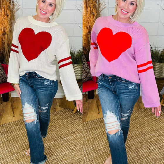 STRAWBERRY AND CHAMPAGNE SWEATER/ AVAILABLE IN 2 COLORS