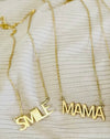 SCRIPT NECKLACES/ AVAILABLE IN MAMA & SMILE