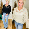 FALLEN SNOW FRINGE SWEATER/ AVAILABLE IN 2 COLORS