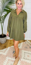 FOREVER FALL FAVORITE BABYDOLL DRESS/ AVAILABLE IN 3 COLORS