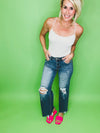 THE SARA CROPPED FLARE DENIM