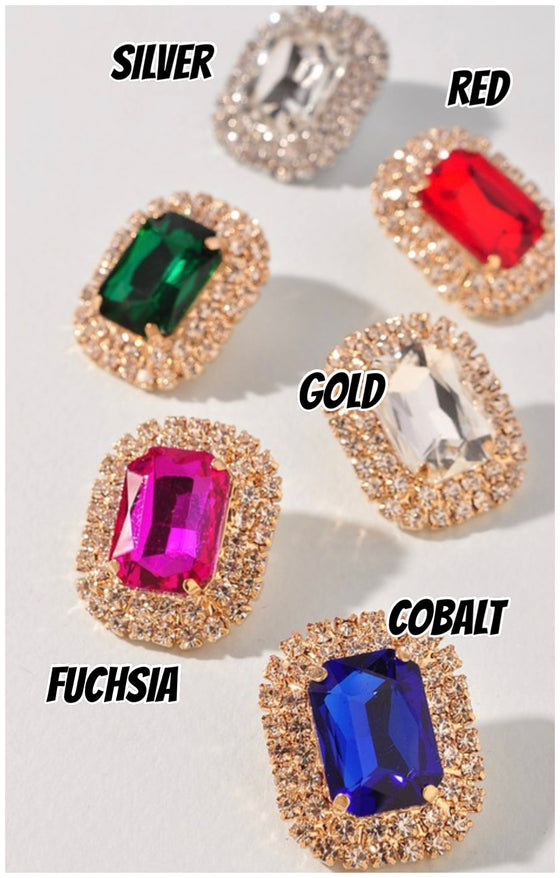 RHINESTONE STUD EARRINGS